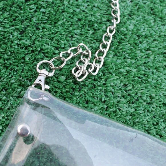 NFL Pittsburgh Steelers football clear envelope purse, chain strap - Picture 4 of 4